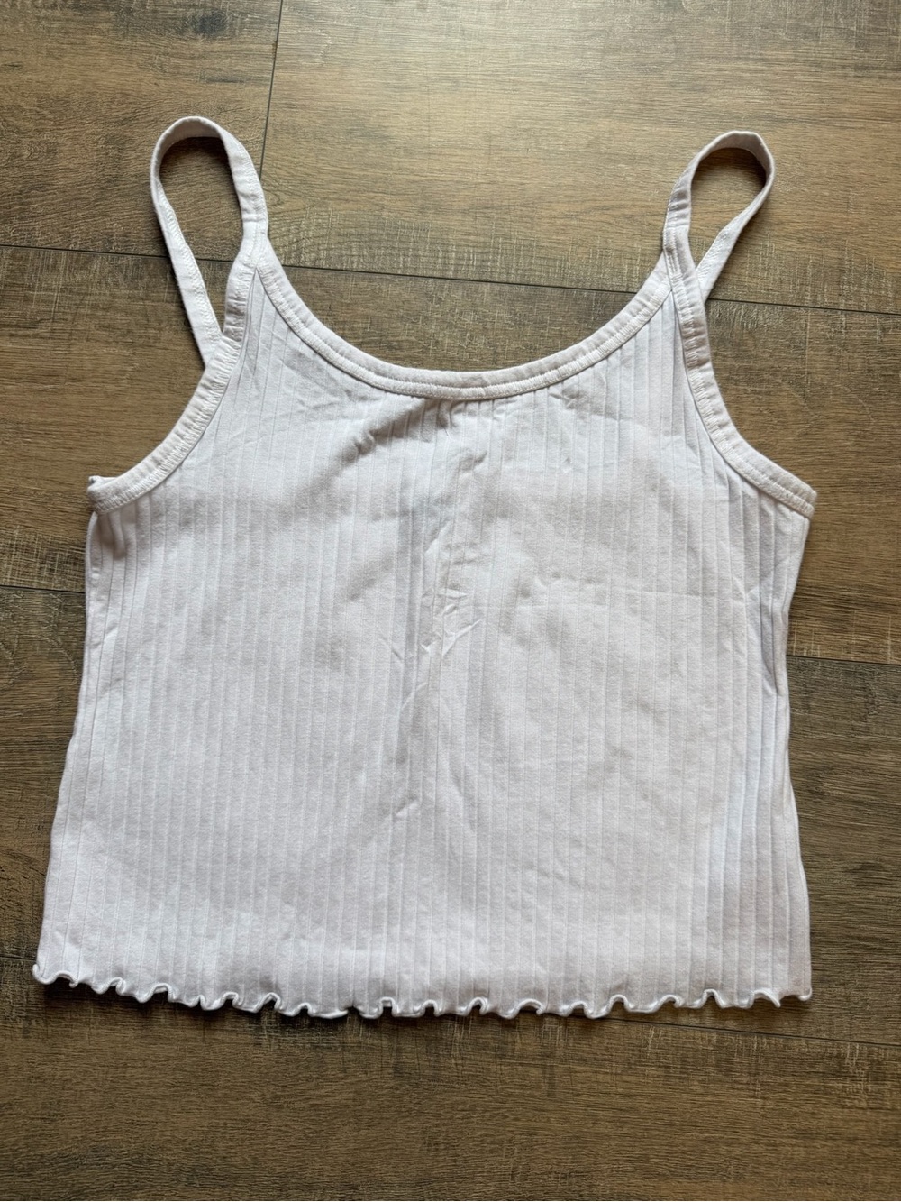 Old Navy Light Pink Ribbed Spaghetti-Strap Crop Cami